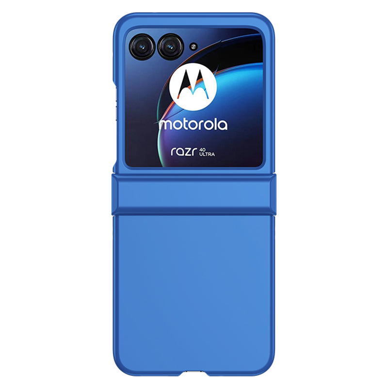 Uniqkart for Motorola Razr 40 Ultra 5G Hard PC Phone Cover Shockproof Hinge Protection Skin-touch Case - Dark Blue