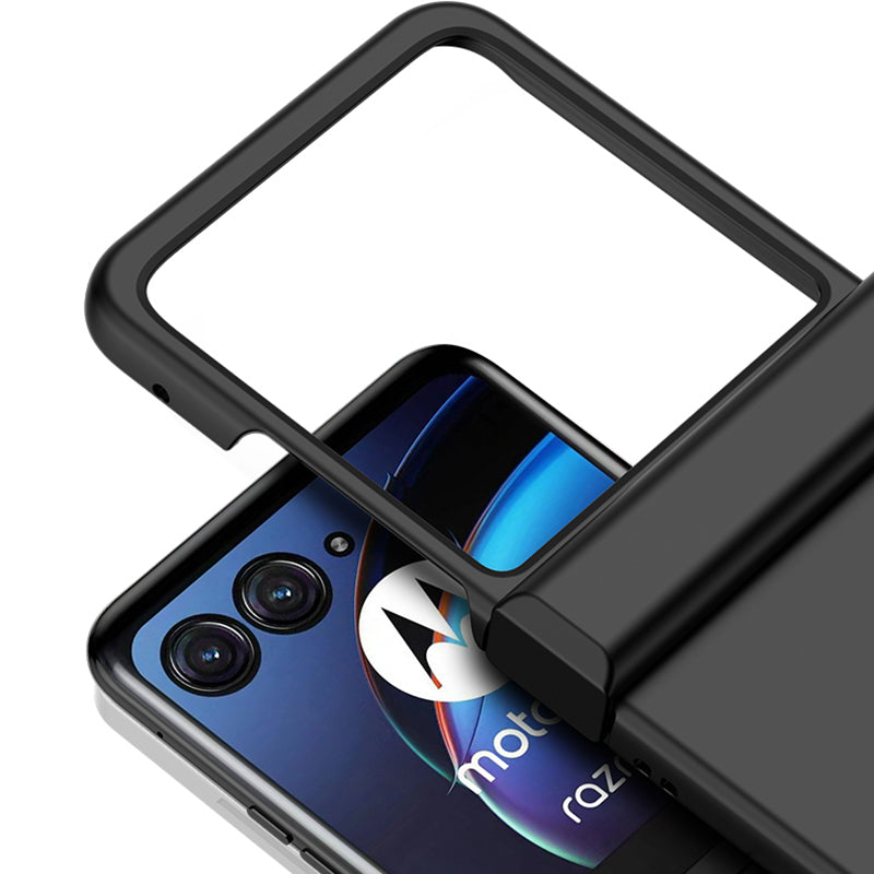 Uniqkart for Motorola Razr 40 Ultra 5G Hard PC Phone Cover Shockproof Hinge Protection Skin-touch Case - Dark Blue