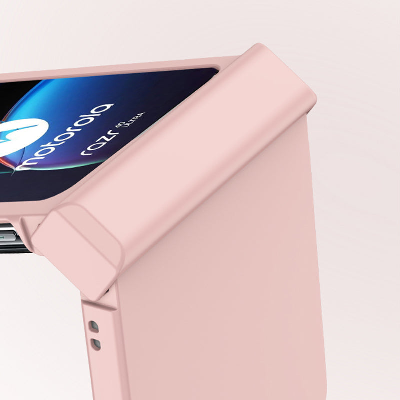 Uniqkart for Motorola Razr 40 Ultra 5G Hard PC Phone Cover Shockproof Hinge Protection Skin-touch Case - Orange