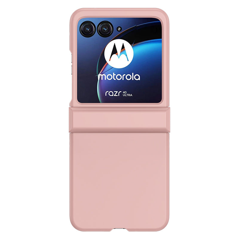 Uniqkart for Motorola Razr 40 Ultra 5G Hard PC Phone Cover Shockproof Hinge Protection Skin-touch Case - Pink