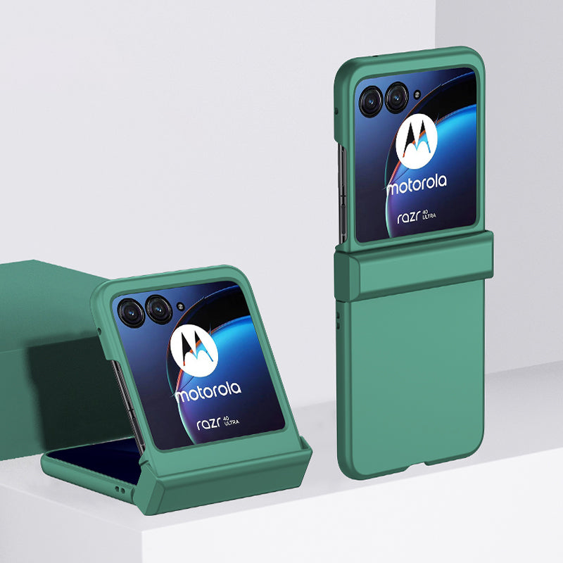 Uniqkart for Motorola Razr 40 Ultra 5G Hard PC Phone Cover Shockproof Hinge Protection Skin-touch Case - Dark Green