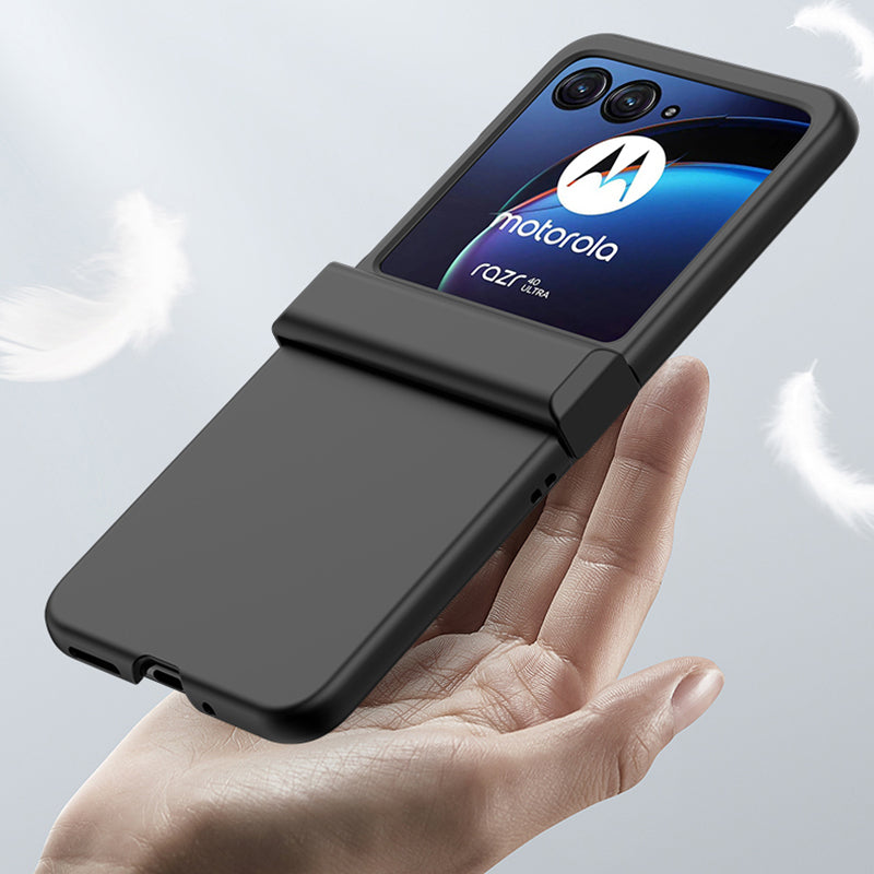 Uniqkart for Motorola Razr 40 Ultra 5G Hard PC Phone Cover Shockproof Hinge Protection Skin-touch Case - Black