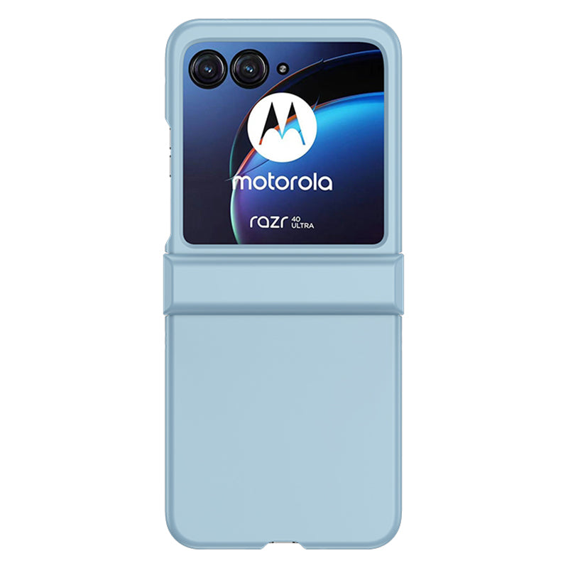Uniqkart for Motorola Razr 40 Ultra 5G Hard PC Phone Cover Shockproof Hinge Protection Skin-touch Case - Baby Blue