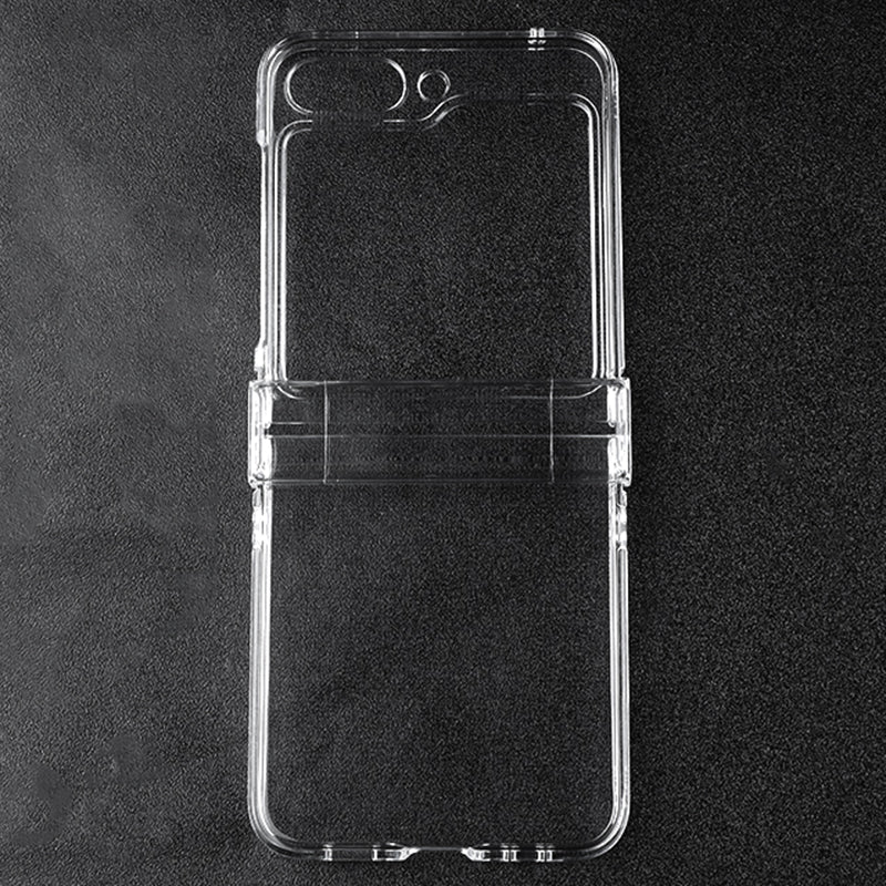 Uniqkart for Samsung Galaxy Z Flip5 5G Crystal Clear Case Hinge Protection Hard PC Shockproof Phone Cover
