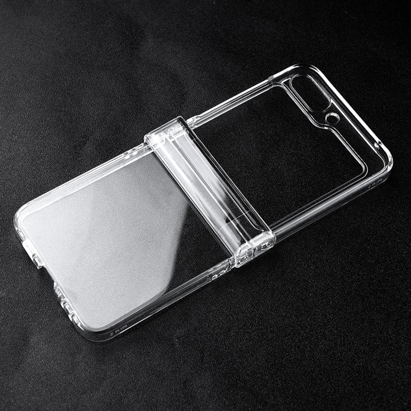 Uniqkart for Samsung Galaxy Z Flip5 5G Crystal Clear Case Hinge Protection Hard PC Shockproof Phone Cover
