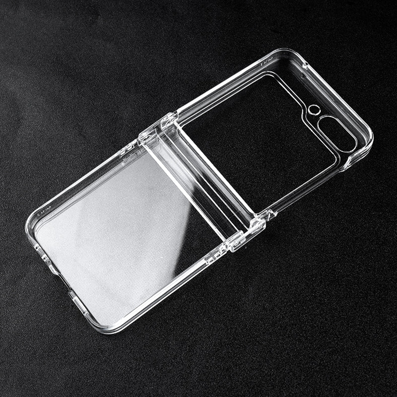 Uniqkart for Samsung Galaxy Z Flip5 5G Crystal Clear Case Hinge Protection Hard PC Shockproof Phone Cover