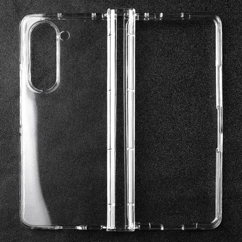 Uniqkart for Samsung Galaxy Z Fold5 5G Hard PC Clear Back Cover Hinge Protection Anti-Scratch Phone Case