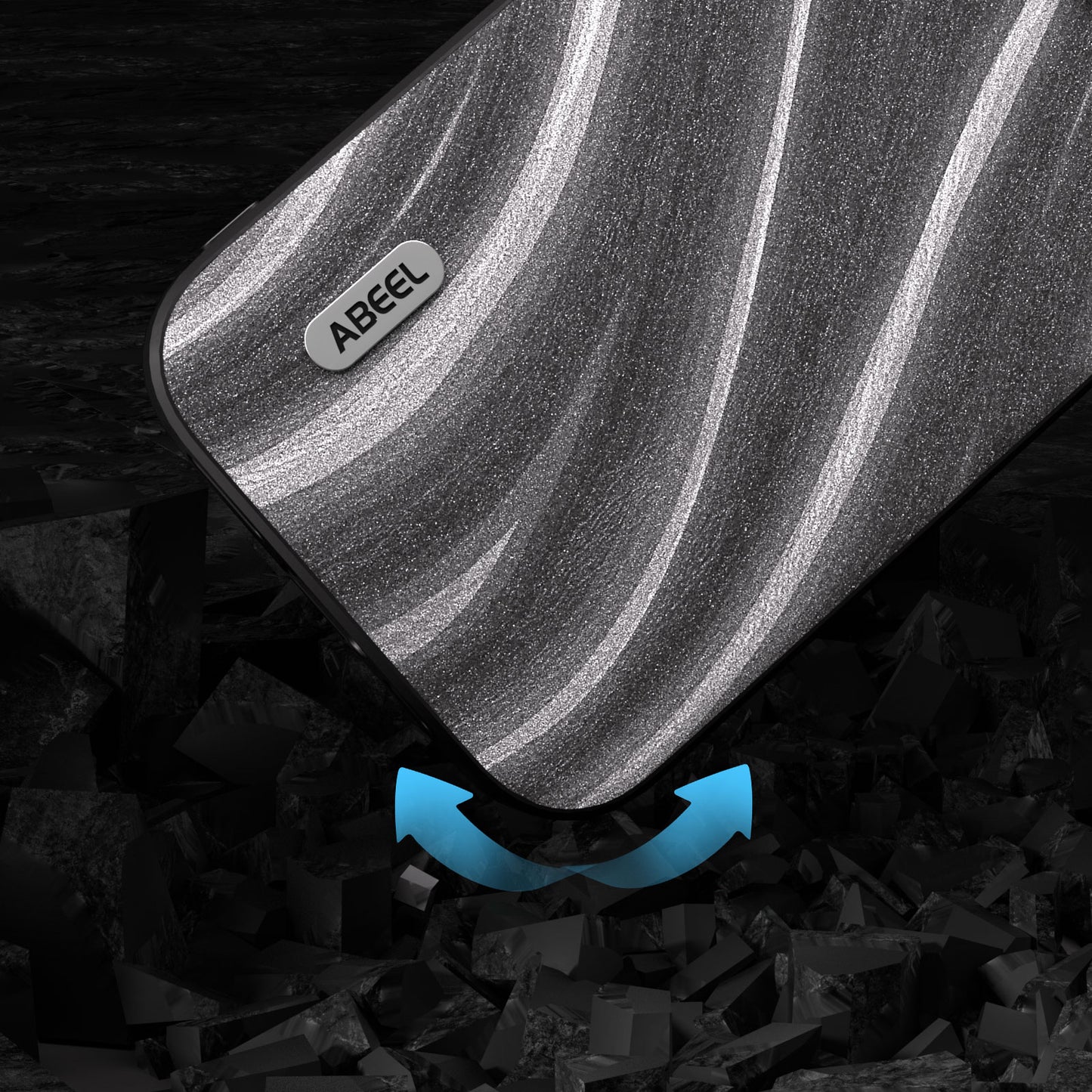 Uniqkart Milky Way Series Phone Case for iPhone 15 , PU Leather Coated PC+TPU Anti-drop Cover - Grey