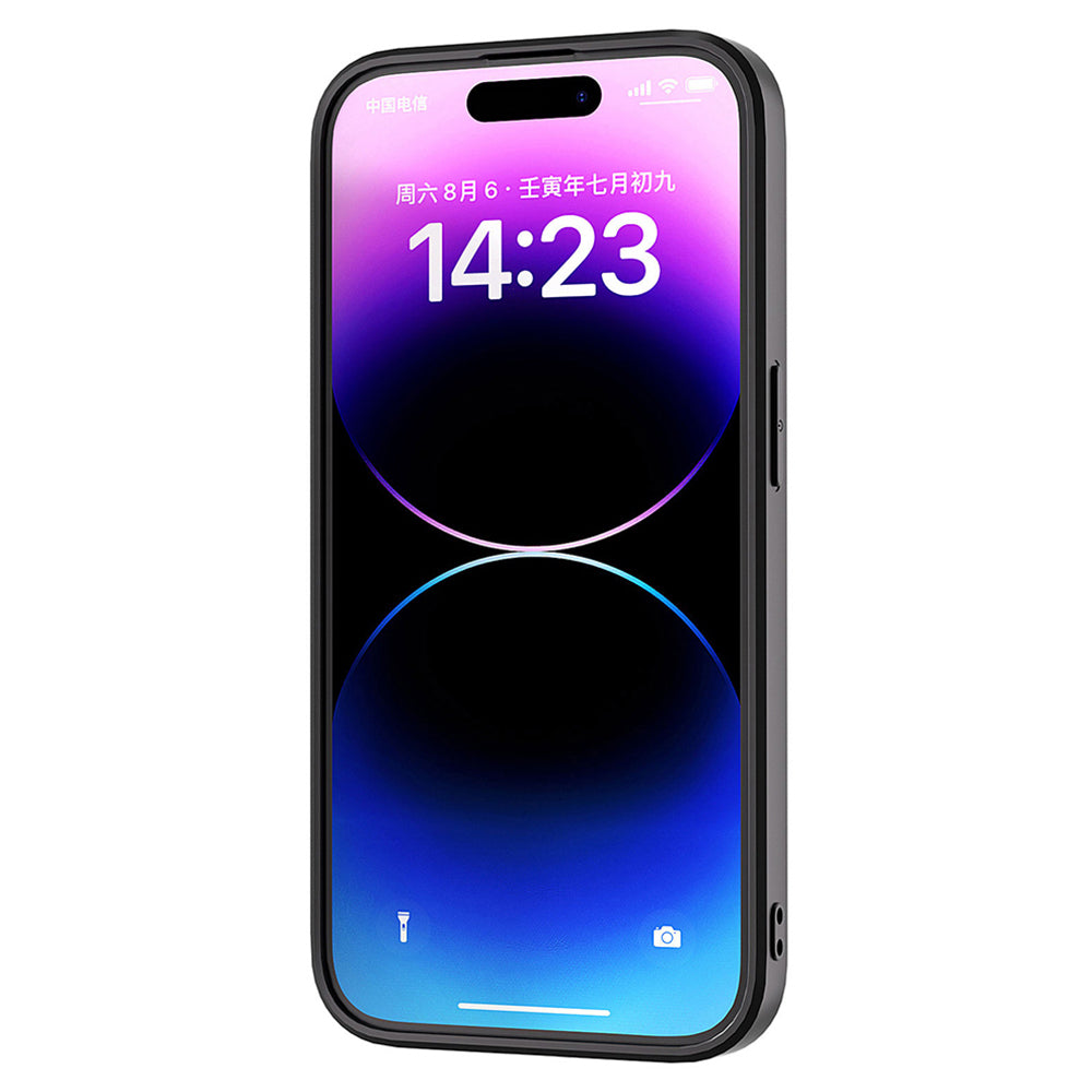 Anti-scratch Phone Case for iPhone 15 , Crocodile Texture Cowhide Leather Coated TPU + PC Cover - Blue