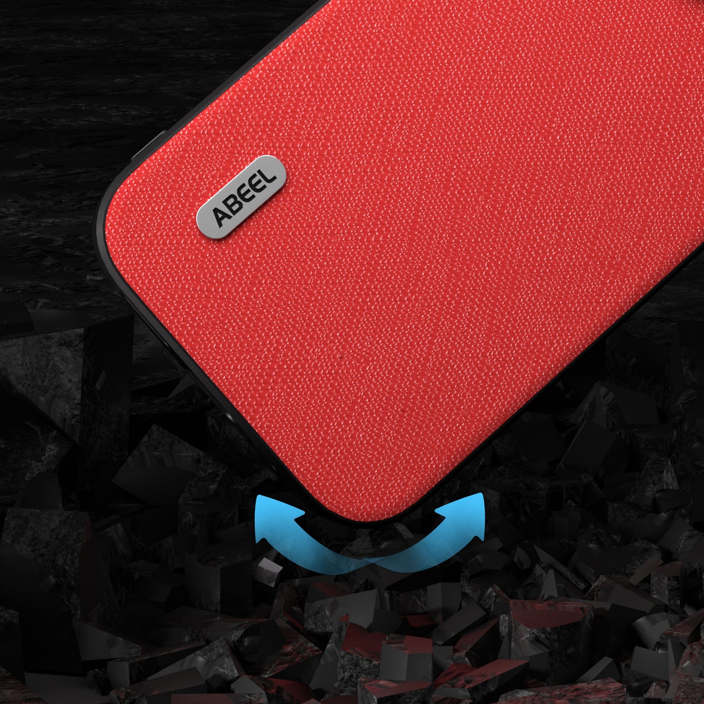 Uniqkart for iPhone 15 Anti-Scratch Phone Case Cowhide Leather + PC + TPU Cross Texture Phone Cover - Red