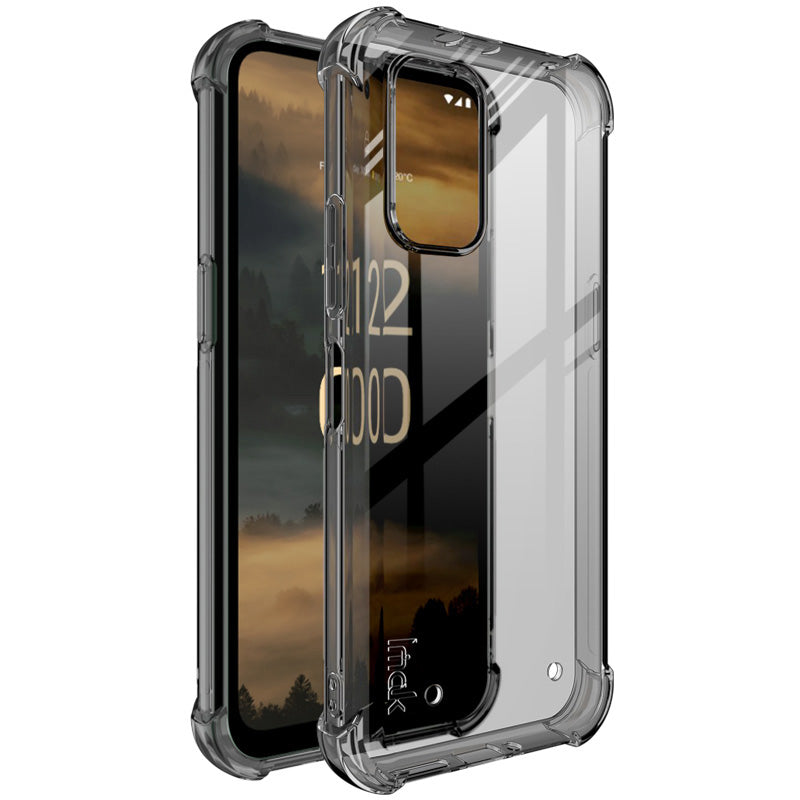 IMAK For Nokia XR21 Phone Case Four Corner Anti-drop Clear Back Cover TPU Shell - Transparent Black