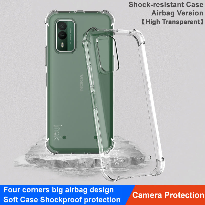 IMAK For Nokia XR21 Phone Case Four Corner Anti-drop Clear Back Cover TPU Shell - Transparent