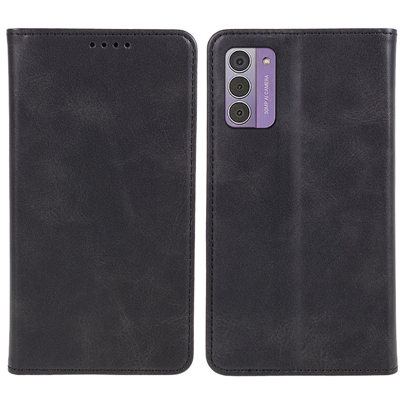 Uniqkart for Nokia G42 Calf Texture Scratch Resistant PU Leather Cover Flip Stand Wallet Phone Case - Black