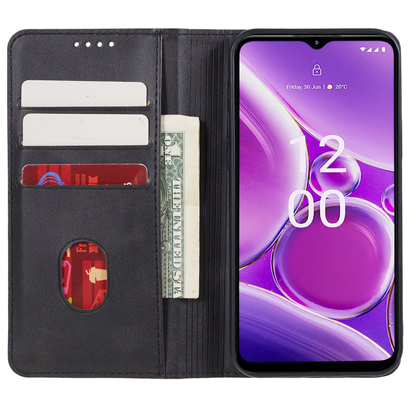 Uniqkart for Nokia G42 Calf Texture Scratch Resistant PU Leather Cover Flip Stand Wallet Phone Case - Black