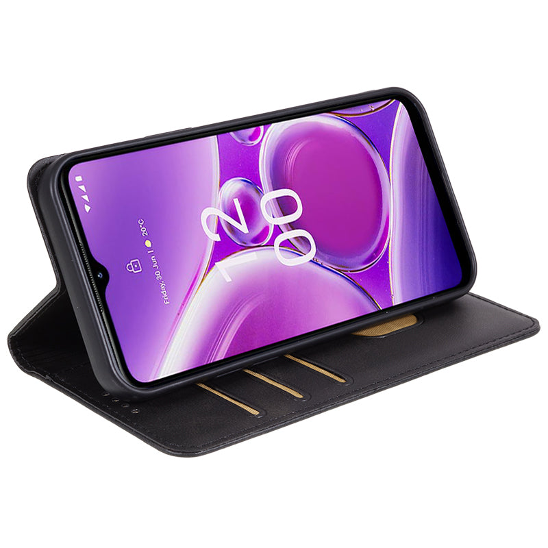 Uniqkart for Nokia G42 Calf Texture Scratch Resistant PU Leather Cover Flip Stand Wallet Phone Case - Black