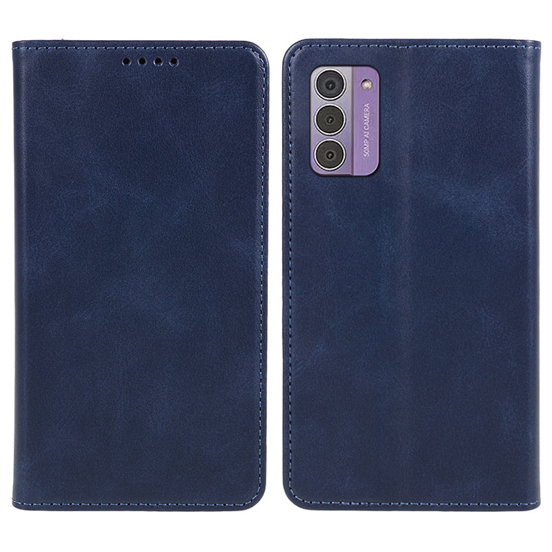 Uniqkart for Nokia G42 Calf Texture Scratch Resistant PU Leather Cover Flip Stand Wallet Phone Case - Blue