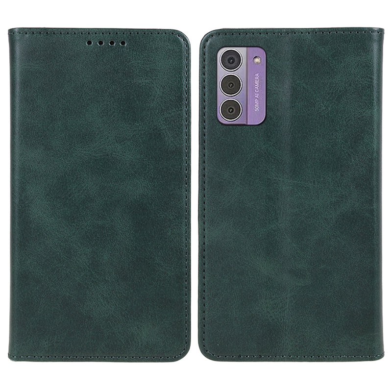 Uniqkart for Nokia G42 Calf Texture Scratch Resistant PU Leather Cover Flip Stand Wallet Phone Case - Green