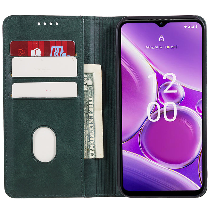 Uniqkart for Nokia G42 Calf Texture Scratch Resistant PU Leather Cover Flip Stand Wallet Phone Case - Green