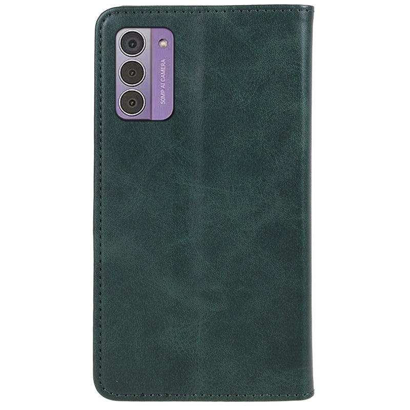 Uniqkart for Nokia G42 Calf Texture Scratch Resistant PU Leather Cover Flip Stand Wallet Phone Case - Green
