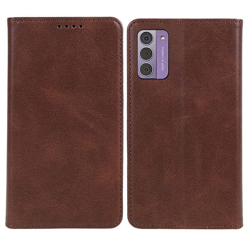 Uniqkart for Nokia G42 Calf Texture Scratch Resistant PU Leather Cover Flip Stand Wallet Phone Case - Brown