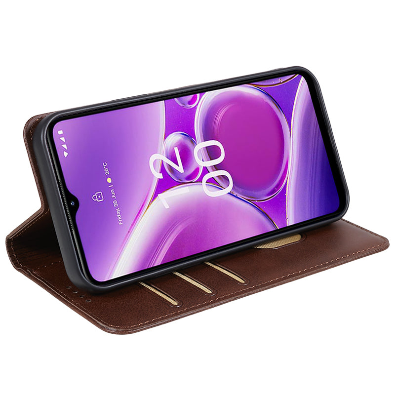 Uniqkart for Nokia G42 Calf Texture Scratch Resistant PU Leather Cover Flip Stand Wallet Phone Case - Brown