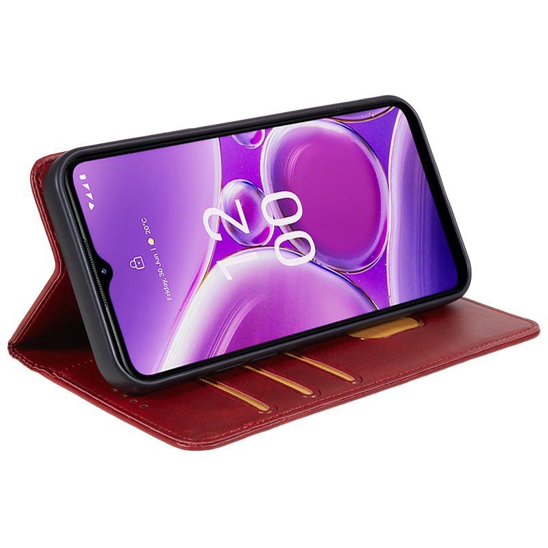 Uniqkart for Nokia G42 Calf Texture Scratch Resistant PU Leather Cover Flip Stand Wallet Phone Case - Red