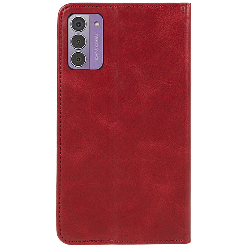 Uniqkart for Nokia G42 Calf Texture Scratch Resistant PU Leather Cover Flip Stand Wallet Phone Case - Red