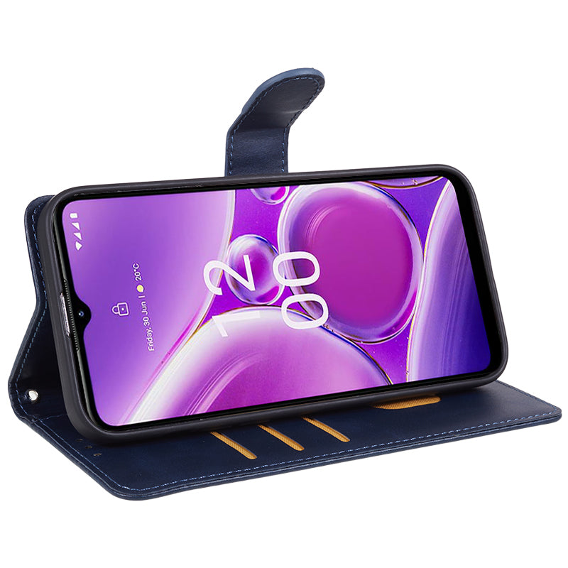 PU Leather Shell for Nokia G42 Calf Texture Cover Wallet Stand Magnetic Clasp Phone Case - Blue