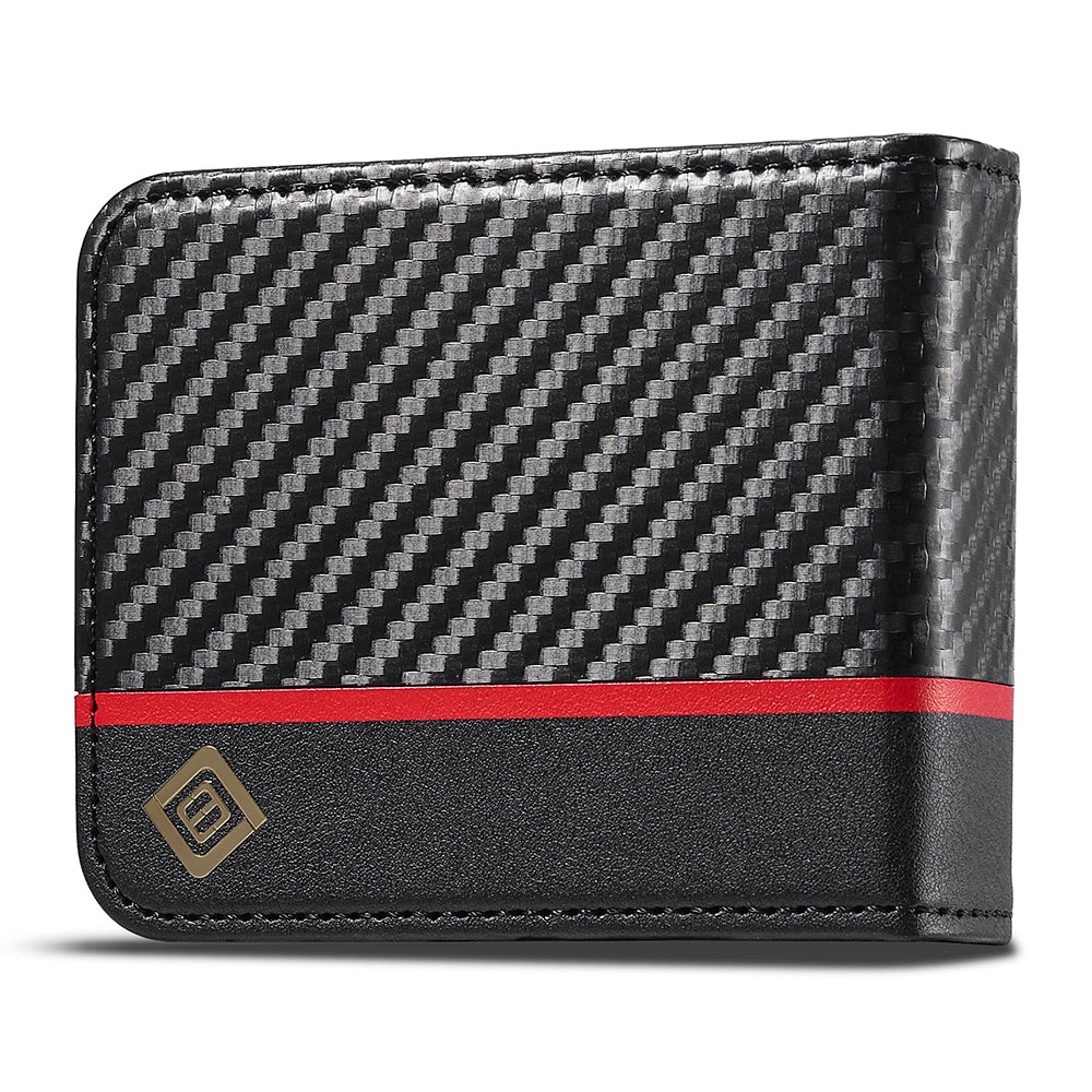 Uniqkart For Samsung Galaxy Z Flip3 5G PU Leather Case Carbon Fiber Texture Card Holder Phone Cover - Horizontal Stripe