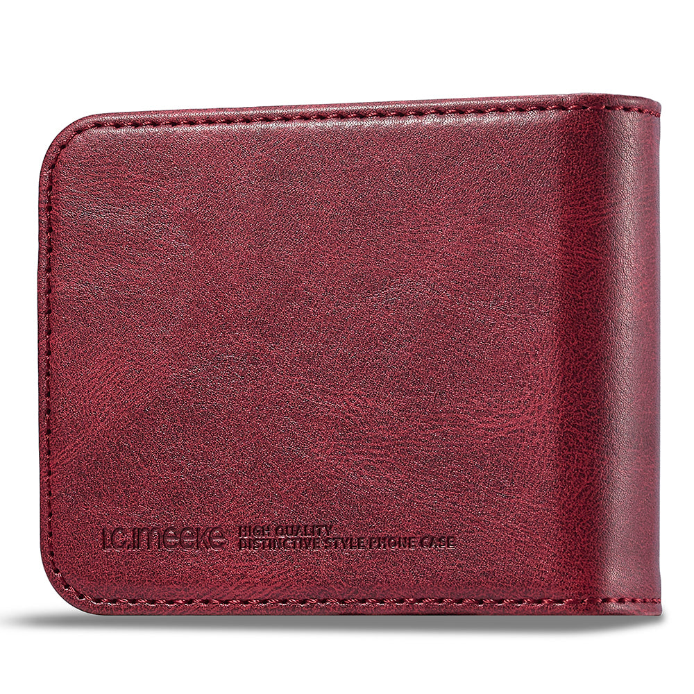 Uniqkart For Samsung Galaxy Z Flip5 5G PU Leather Phone Cover RFID Blocking Card Slot Case - Red
