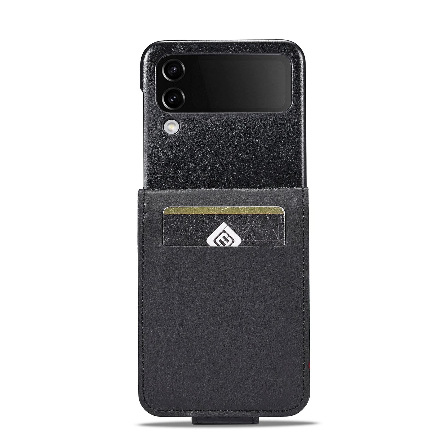LC.IMEEKE Leather Phone Case for Samsung Galaxy Z Flip4 5G , Carbon Fiber Texture Card Slot Cover - Vertical Stripe