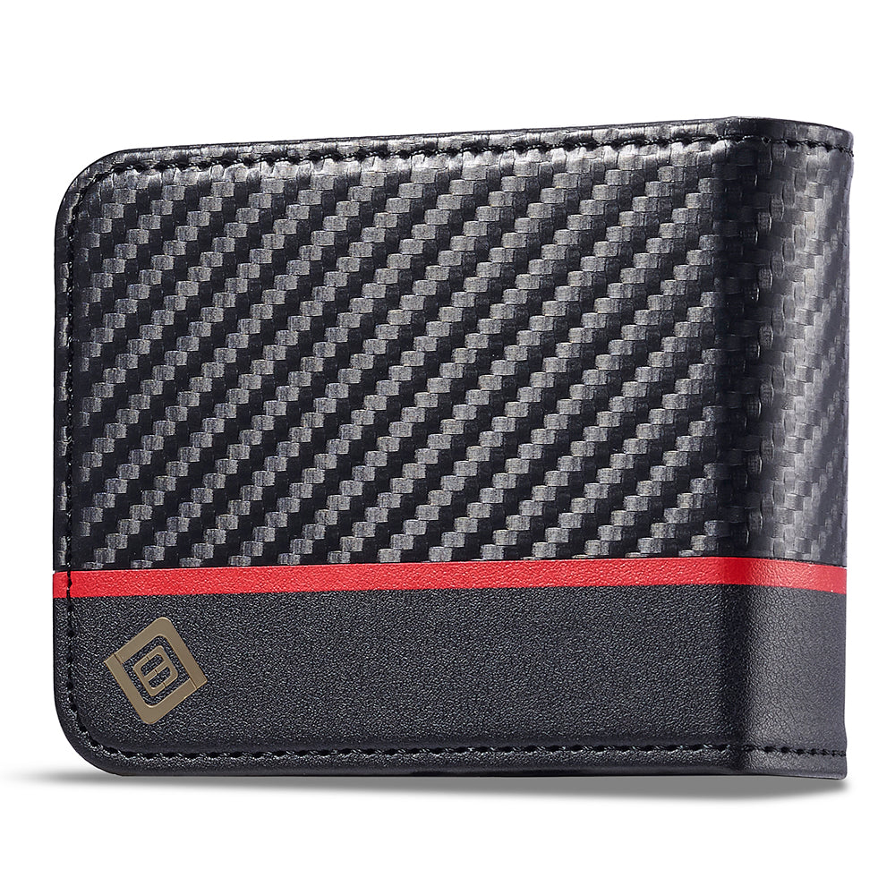 Uniqkart For Samsung Galaxy Z Flip5 5G Card Holder Phone Case Carbon Fiber Texture Leather Phone Cover - Horizontal Stripe