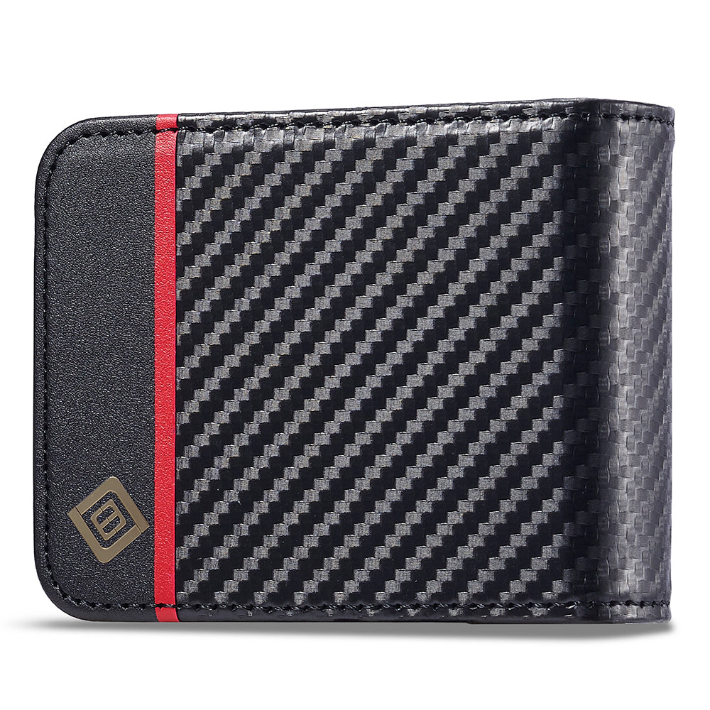 Uniqkart For Samsung Galaxy Z Flip5 5G Card Holder Phone Case Carbon Fiber Texture Leather Phone Cover - Vertical Stripe