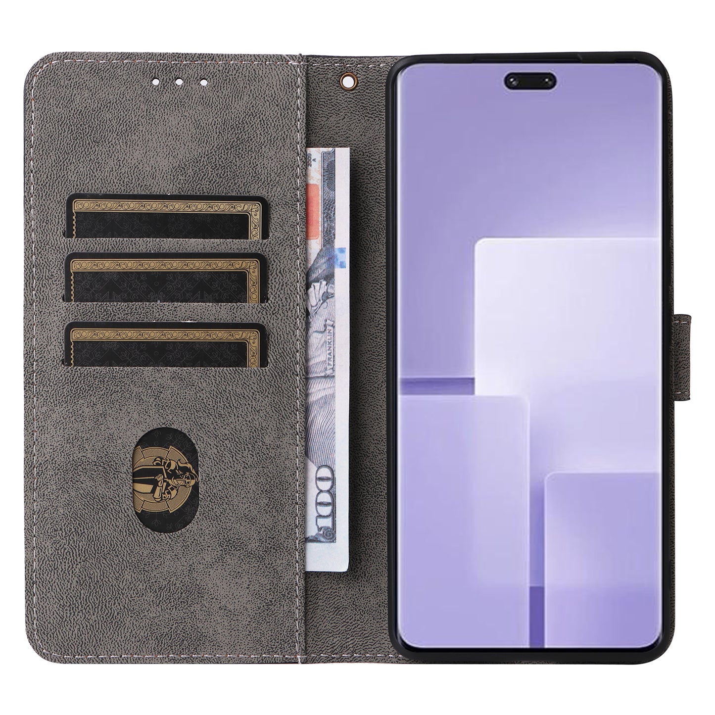 Uniqkart for Xiaomi Civi 3 5G RFID Blocking Phone Cover Shockproof Leather Wallet Stand Case - Purple