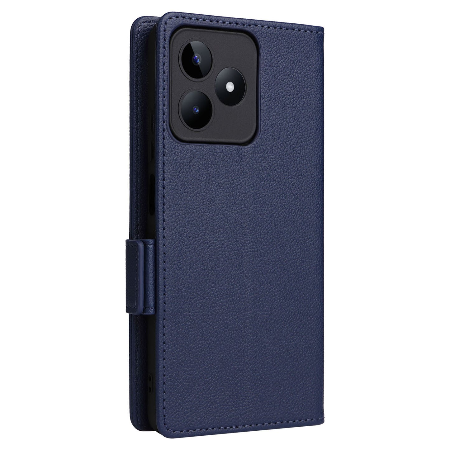 Uniqkart for Realme C53 / Narzo N53 4G PU Leather Wallet Stand Case Litchi Texture Phone Cover - Dark Blue