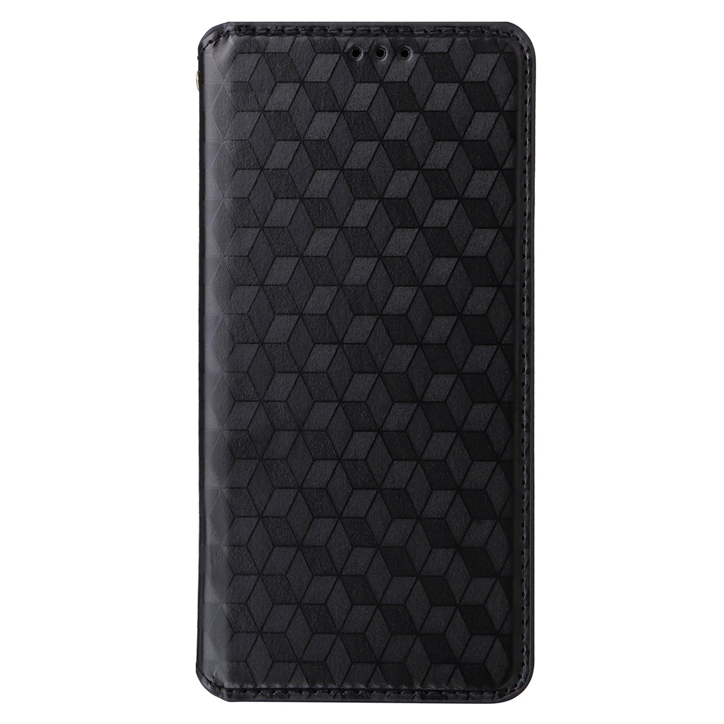 PU Leather Wallet Cover for Motorola Moto G Stylus (2023) Rhombus Imprinted Stand Phone Case - Black