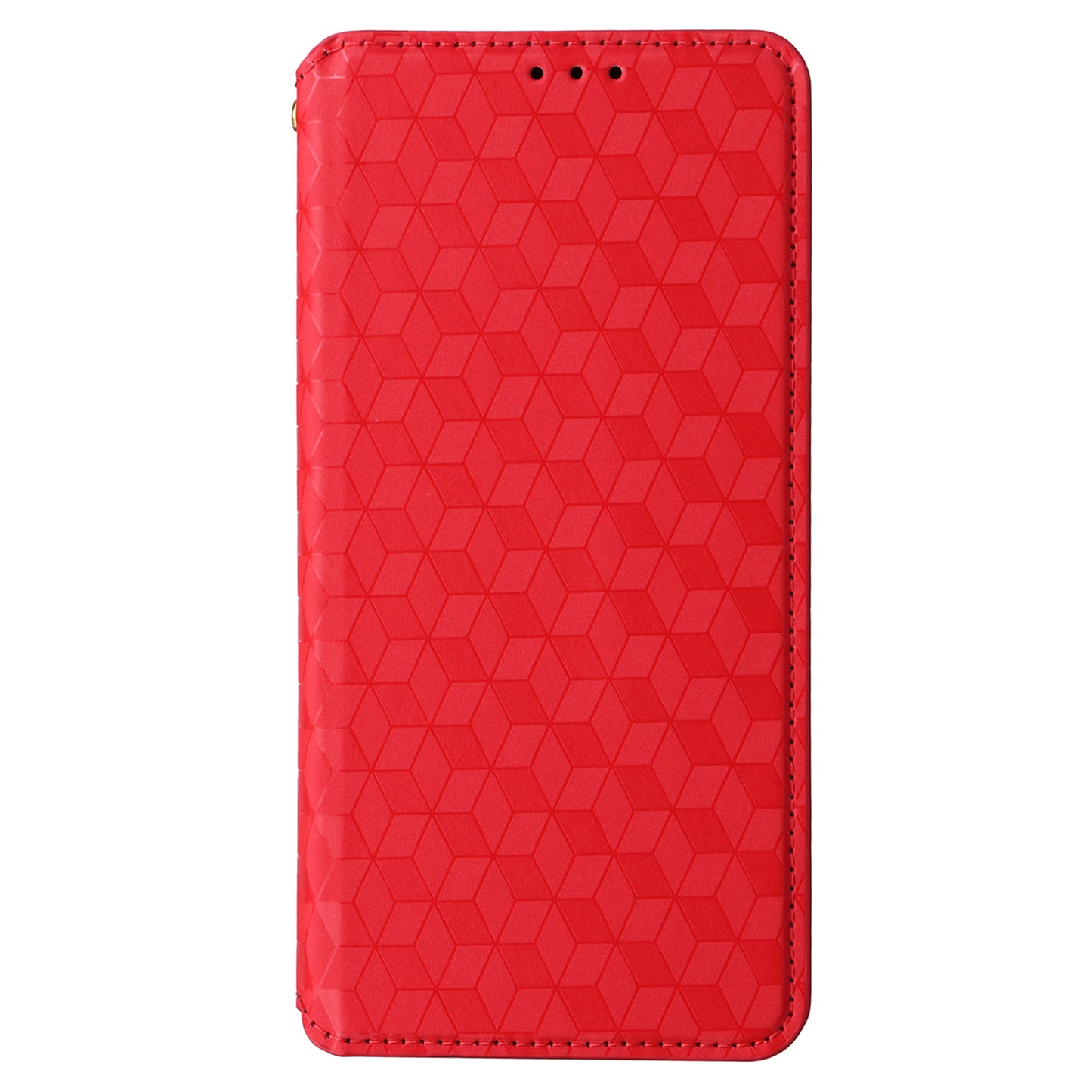 PU Leather Wallet Cover for Motorola Moto G Stylus (2023) Rhombus Imprinted Stand Phone Case - Red
