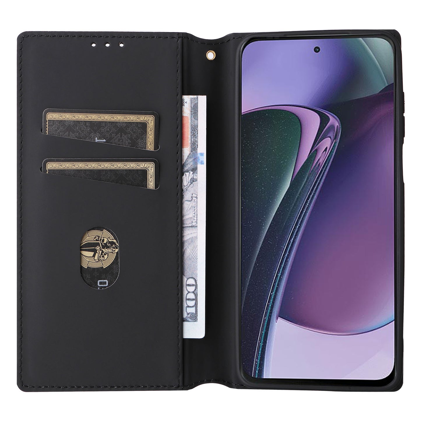 PU Leather Wallet Cover for Motorola Moto G Stylus (2023) Rhombus Imprinted Stand Phone Case - Purple