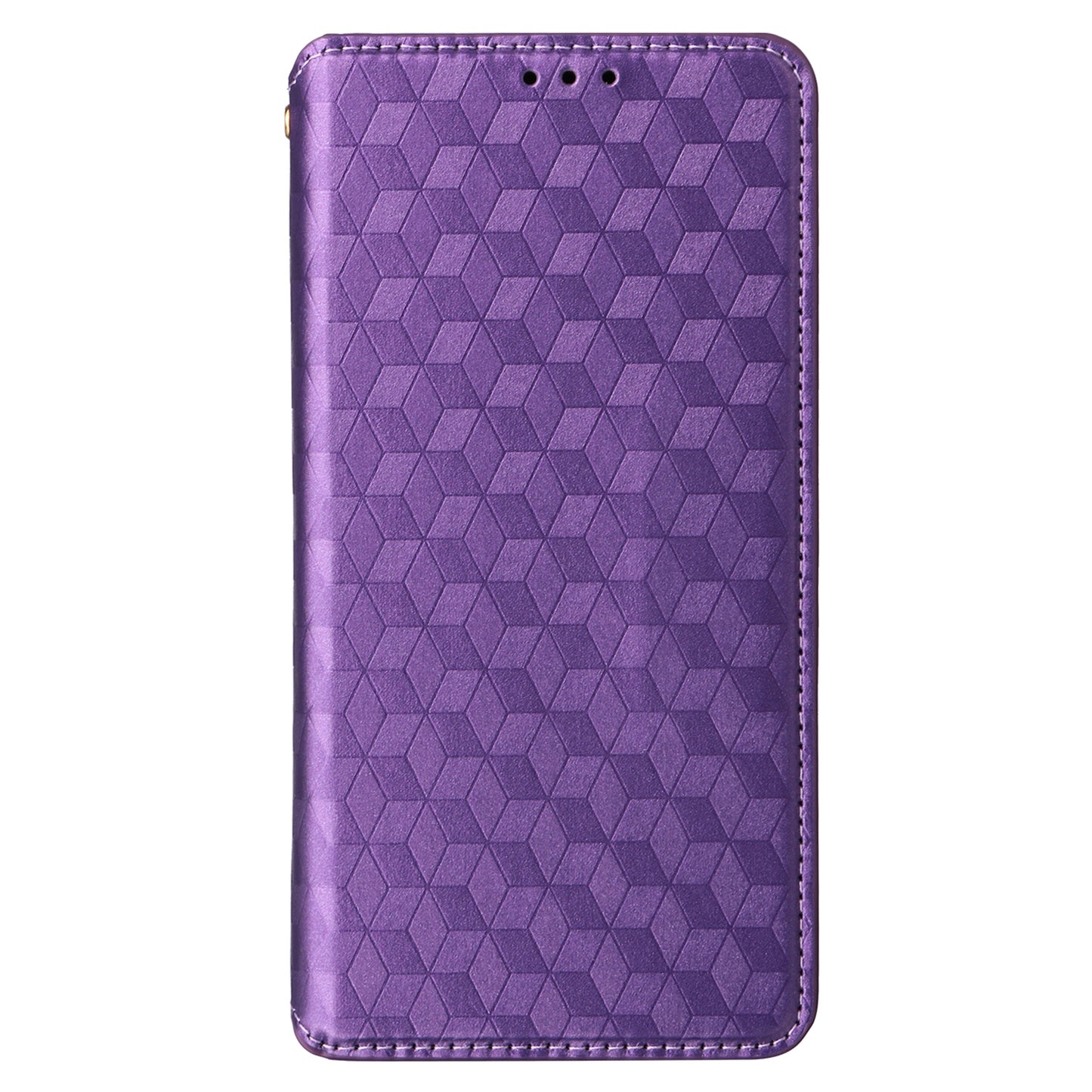 PU Leather Wallet Cover for Motorola Moto G Stylus (2023) Rhombus Imprinted Stand Phone Case - Purple