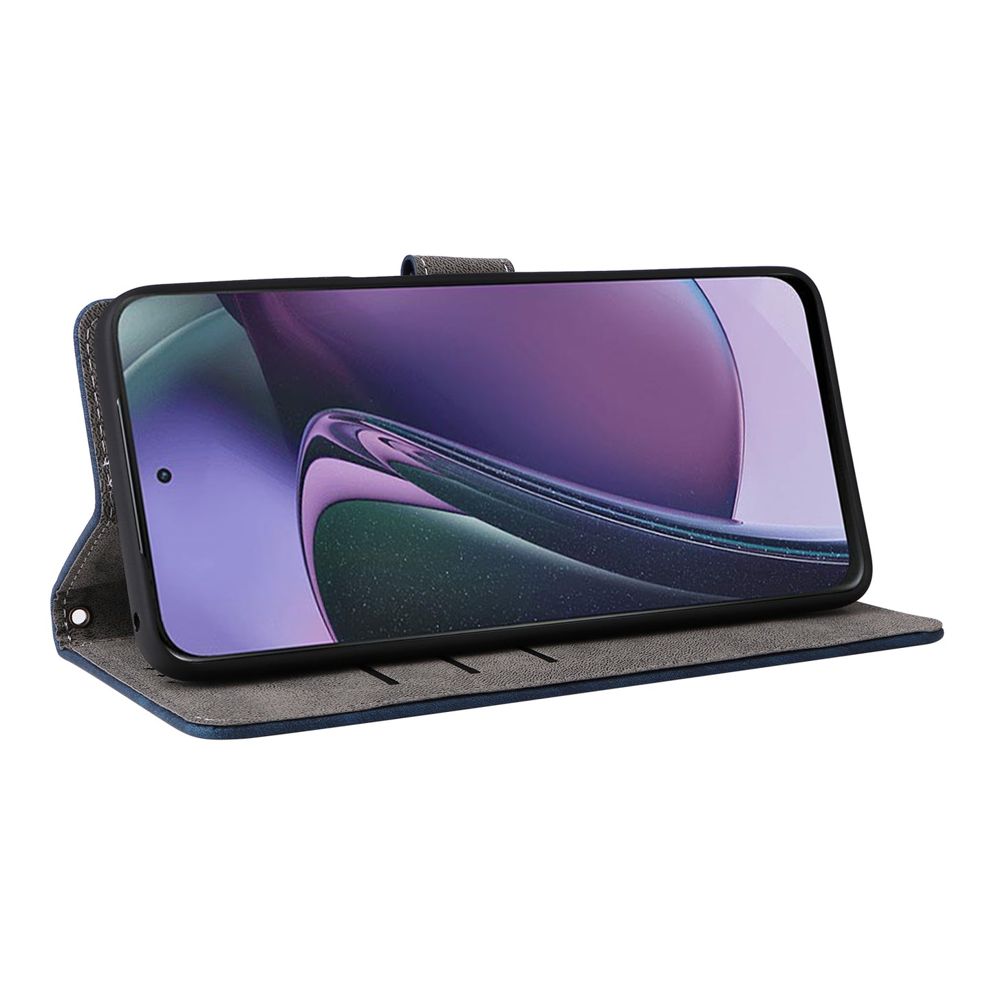 Uniqkart for Motorola Moto G Stylus (2023) Drop-proof Phone Cover RFID Blocking Wallet Stand Leather Case - Blue