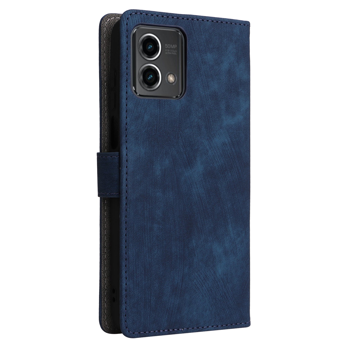 Uniqkart for Motorola Moto G Stylus (2023) Drop-proof Phone Cover RFID Blocking Wallet Stand Leather Case - Blue