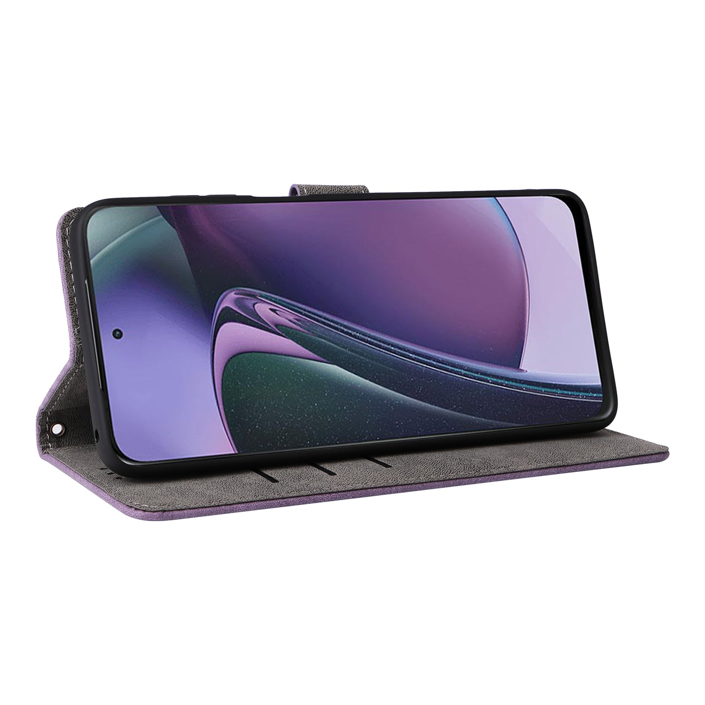 Uniqkart for Motorola Moto G Stylus (2023) Drop-proof Phone Cover RFID Blocking Wallet Stand Leather Case - Purple