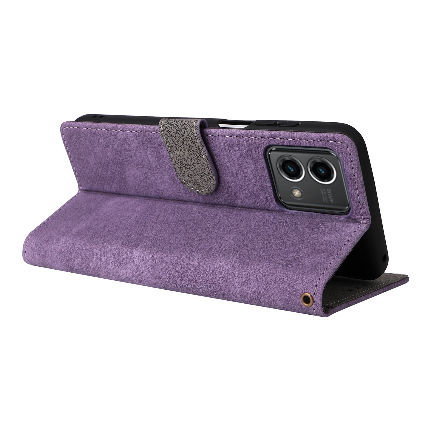 Uniqkart for Motorola Moto G Stylus (2023) Drop-proof Phone Cover RFID Blocking Wallet Stand Leather Case - Purple