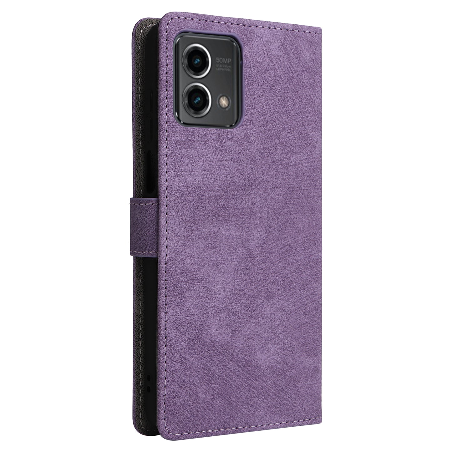 Uniqkart for Motorola Moto G Stylus (2023) Drop-proof Phone Cover RFID Blocking Wallet Stand Leather Case - Purple