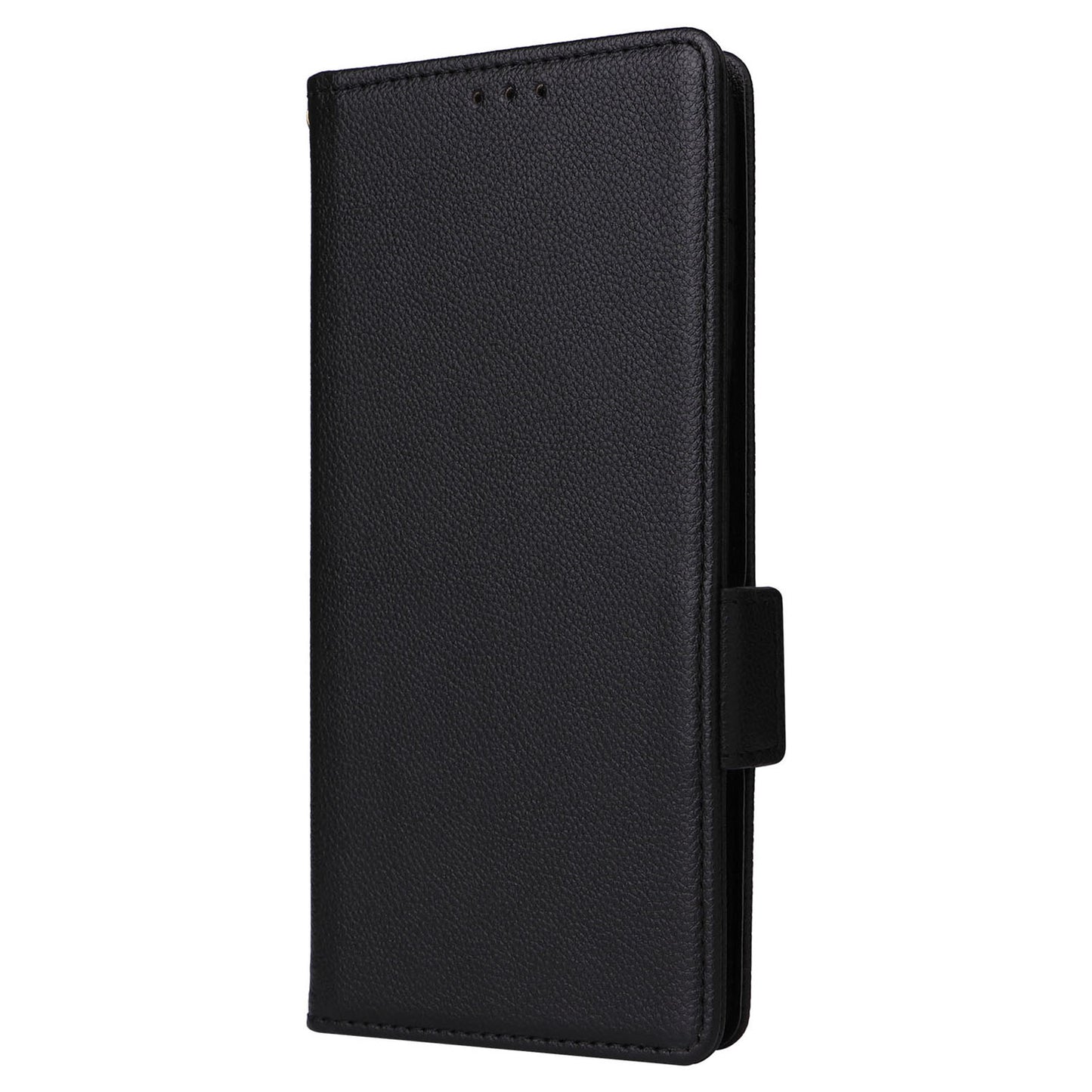 Phone Case for Motorola Moto G Stylus (2023) Litchi Texture PU Leather Wallet Stand Cover - Black