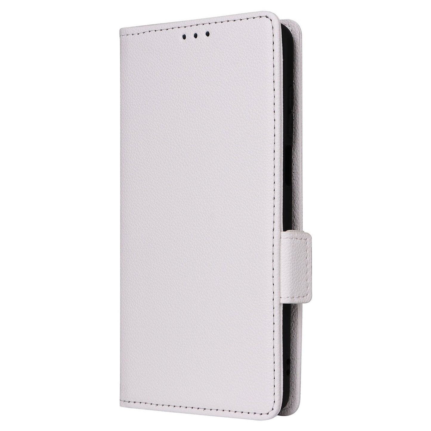 Phone Case for Motorola Moto G Stylus (2023) Litchi Texture PU Leather Wallet Stand Cover - White
