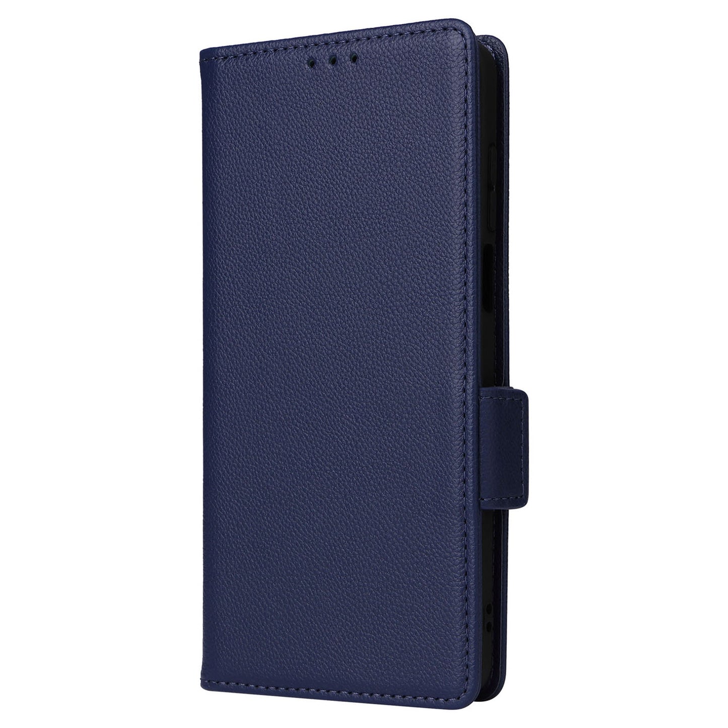 Phone Case for Motorola Moto G Stylus (2023) Litchi Texture PU Leather Wallet Stand Cover - Dark Blue