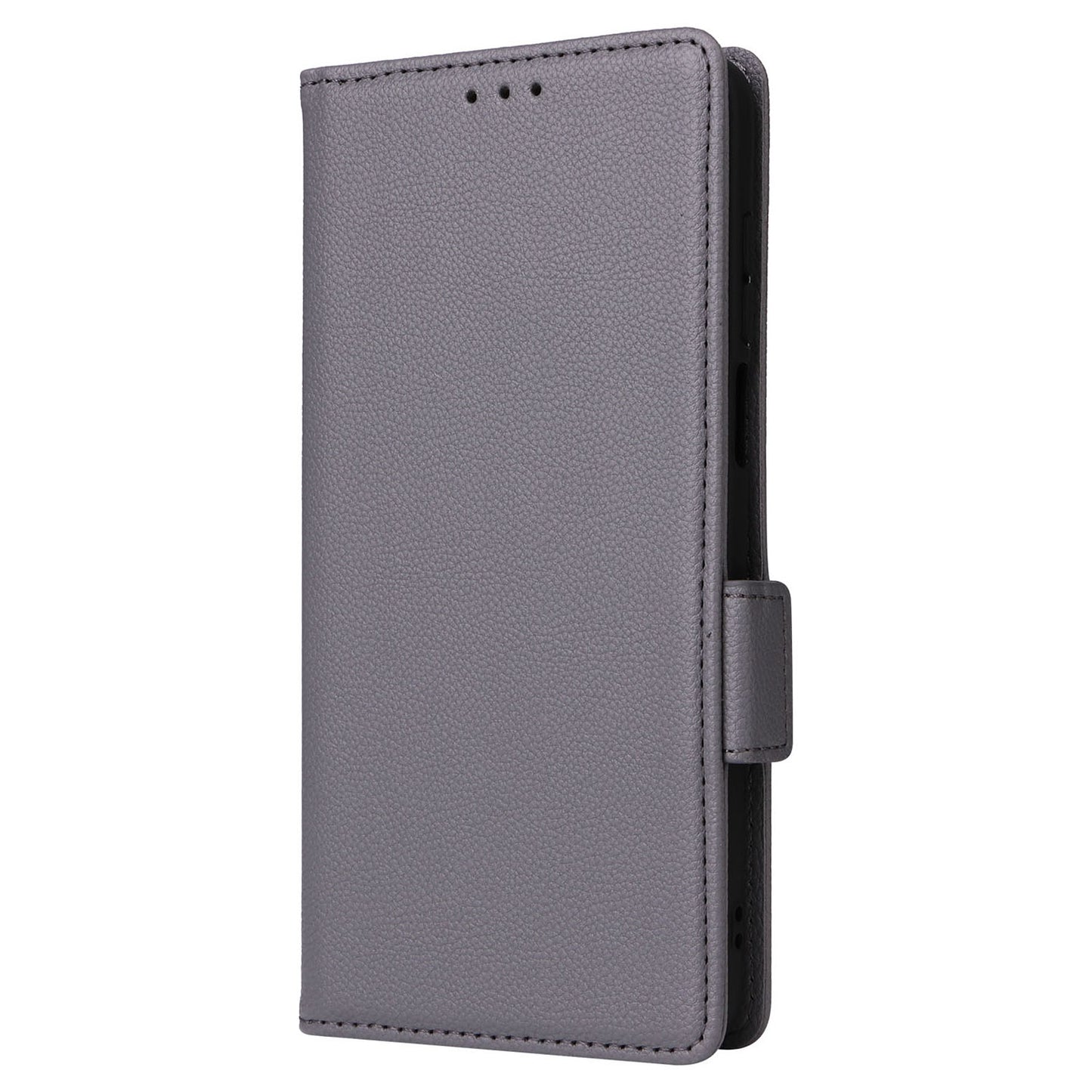 Phone Case for Motorola Moto G Stylus (2023) Litchi Texture PU Leather Wallet Stand Cover - Grey