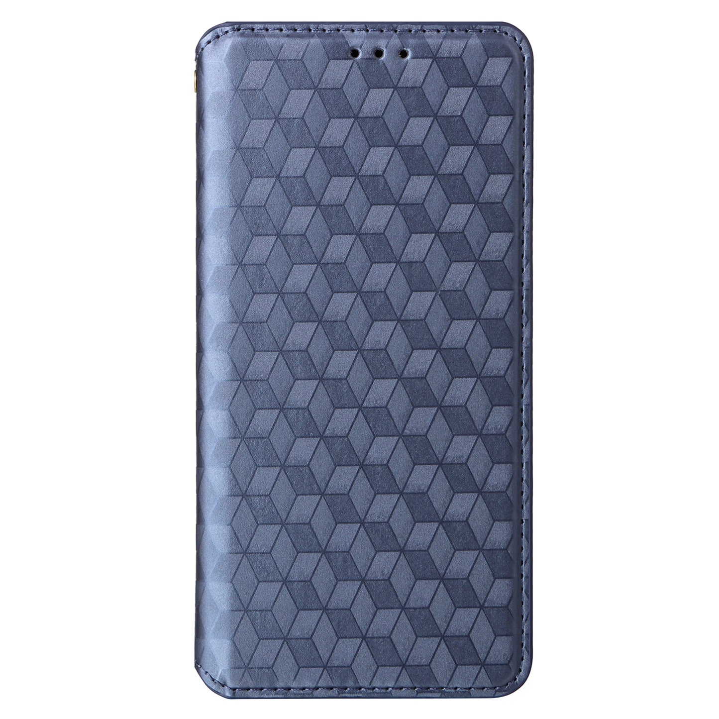 Flip Stand Phone Case for Xiaomi Redmi 12 4G Rhombus Imprinted PU Leather Wallet Cover - Blue