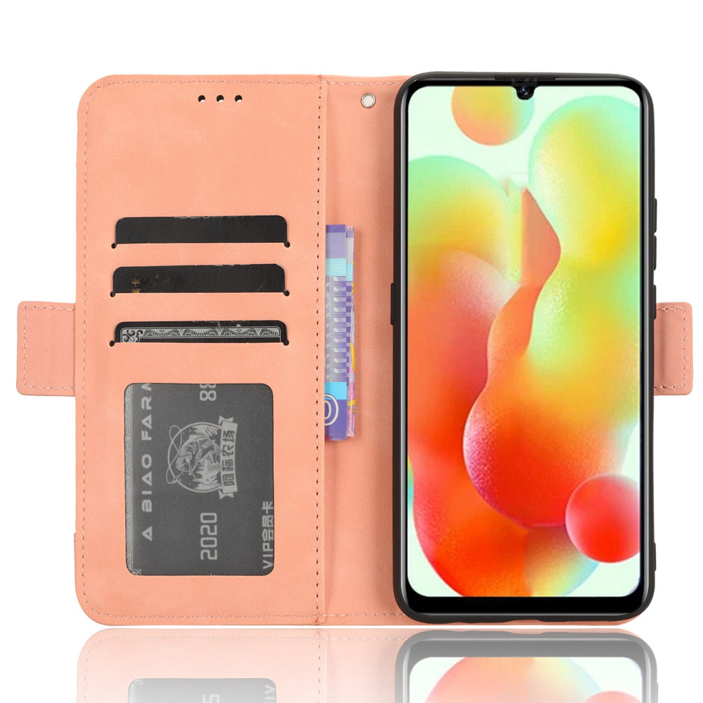 Uniqkart for Oukitel C33 PU Leather Wallet Case Multiple Card Slots Phone Cover with Stand - Pink